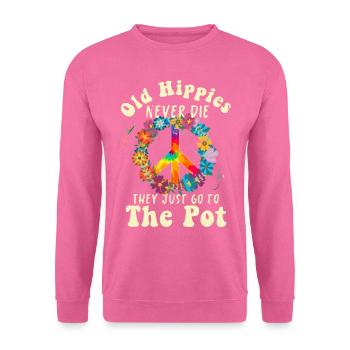 Hippie Peace Groovy Flowerpower Boho Woodstock - Sweat-shirt Unisexe - rose - Devant