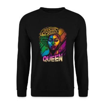 Juneteenth BLM Black Pride Woman Stark Black - Sweat-shirt Unisexe - noir - Devant - Alina (178cm) & Michal (187cm)