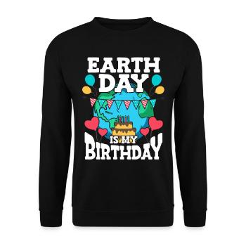 Le Jour de la Terre est ma fête d’anniversaire - Sweat-shirt Unisexe - noir - Devant - Alina (178cm) & Michal (187cm)