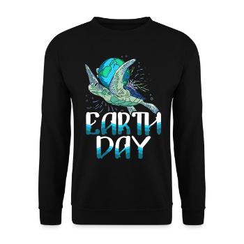 Jour de la Terre Mère Nature Tortue de mer - Sweat-shirt Unisexe - noir - Devant - Alina (178cm) & Michal (187cm)