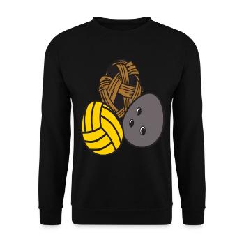Sport Wasserball Athletic Bowling Ball Ostereier - Unisex Pullover - Schwarz - Vorne - Alina (178cm) & Michal (187cm)