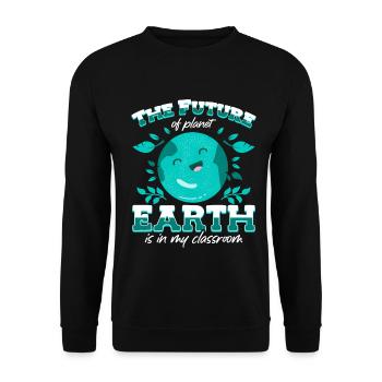 The future of planet Earth lies in mine - Unisex Sweatshirt - black - Front - Alina (178cm) & Michal (187cm)
