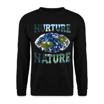 Nurture Nature Promoting Environmental Awareness - Unisex Sweatshirt - black - Front - Alina (178cm) & Michal (187cm)