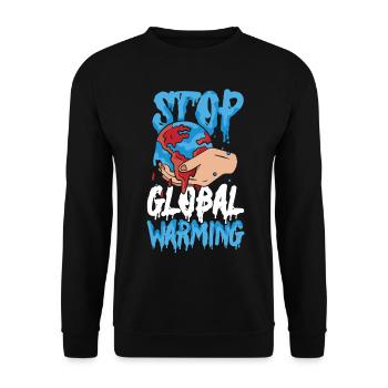 Stop au réchauffement climatique - Dame Nature - Journée - Sweat-shirt Unisexe - noir - Devant - Alina (178cm) & Michal (187cm)