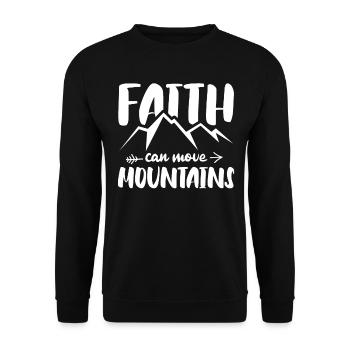 Glaube Kann Berge Versetzen Christliche Religiöse - Unisex Pullover - Schwarz - Vorne - Alina (178cm) & Michal (187cm)