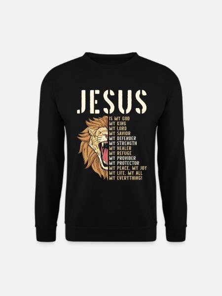 Jesus Ist Mein Gott Löwe Von Juda Christlicher - Unisex Pullover - Schwarz