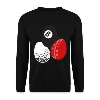 Queue Sport Billard Cricket Golf Ostereier Bälle - Unisex Pullover - Schwarz - Vorne - Alina (178cm) & Michal (187cm)