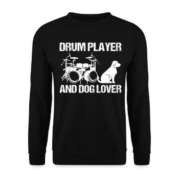 Drum Player And Dog Lover Drumming Musician Drums - Unisex Sweatshirt - black - Front - Alina (178cm) & Michal (187cm)