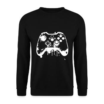 Cool Gaming Controller for Gamers - Unisex Sweatshirt - black - Front - Alina (178cm) & Michal (187cm)