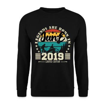 June 2019. Birthday gift June 2019. June. - Unisex Sweatshirt - black - Front - Alina (178cm) & Michal (187cm)