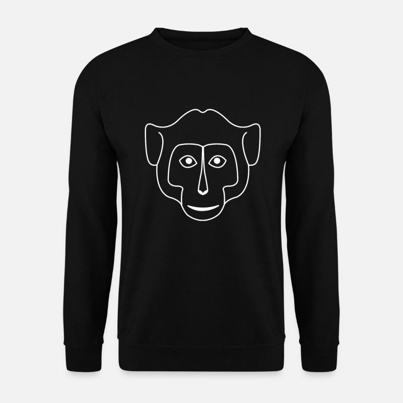 Affe Affengesicht Zeichnung - Unisex Pullover - Schwarz