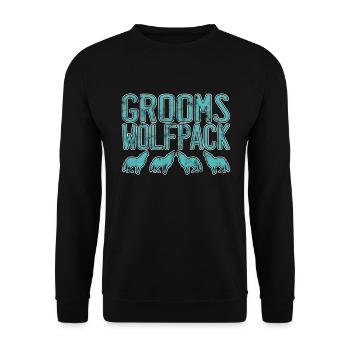 Groom's Wolf Pack - Unisex Sweatshirt - black - Front - Alina (178cm) & Michal (187cm)