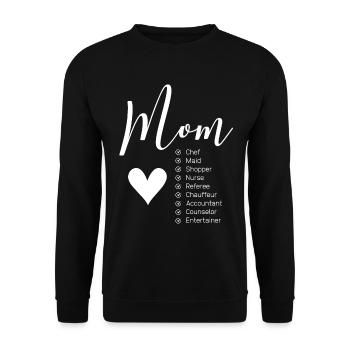 Mom Definitions - Mother's Day Funny Gift - Unisex Sweatshirt - black - Front - Alina (178cm) & Michal (187cm)