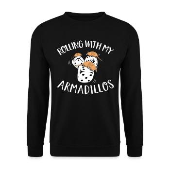 Niedliches Gürteltier Flüsterer Wildlife - Unisex Pullover - Schwarz - Vorne - Alina (178cm) & Michal (187cm)
