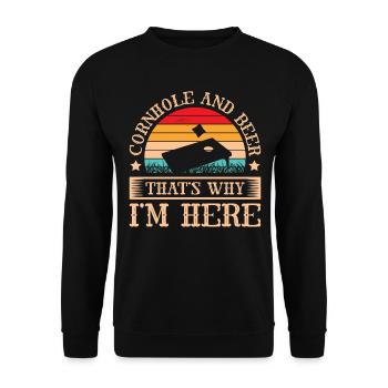 Cornhole And Beer That's Why I'm Here Beanbag - Unisex Sweatshirt - black - Front - Alina (178cm) & Michal (187cm)