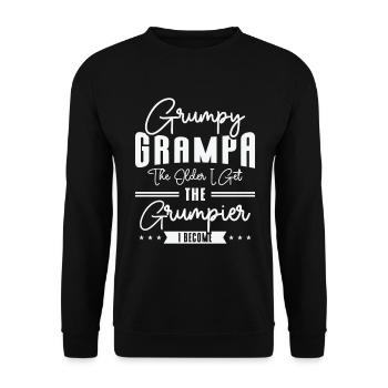 Grumpy Grandpa Vintage Typographie Vieille personne - Sweat-shirt Unisexe - noir - Devant - Alina (178cm) & Michal (187cm)