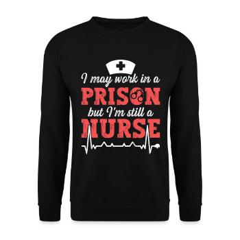Correctional Nurse Nursing Correction Officer - Unisex Sweatshirt - black - Front - Alina (178cm) & Michal (187cm)