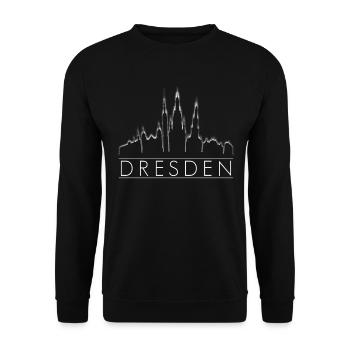 Dresden Skyline Design - Unisex Sweatshirt - black - Front - Alina (178cm) & Michal (187cm)