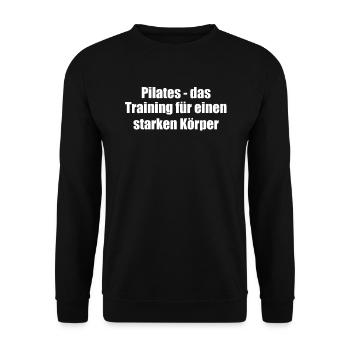 Pilates - Pilates - das Training für einen - Unisex Pullover - Schwarz - Vorne - Alina (178cm) & Michal (187cm)
