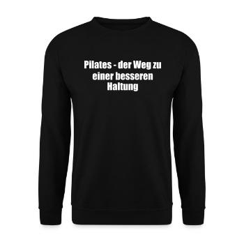 Pilates - Pilates - der Weg zu einer besseren - Unisex Pullover - Schwarz - Vorne - Alina (178cm) & Michal (187cm)