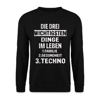 Techno - Unisex Pullover - Schwarz - Vorne - Alina (178cm) & Michal (187cm)