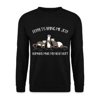 Animal Ferret Whisperer Wild Animal - Unisex Sweatshirt - black - Front - Alina (178cm) & Michal (187cm)