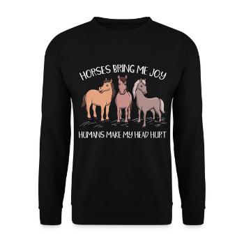 Équitation Poney de sports équestres - Sweat-shirt Unisexe - noir - Devant - Alina (178cm) & Michal (187cm)