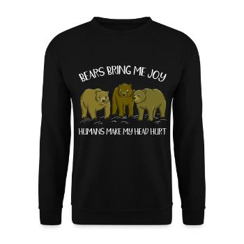 Animal Bear Whisperer Gardien de zoo - Sweat-shirt Unisexe - noir - Devant - Alina (178cm) & Michal (187cm)