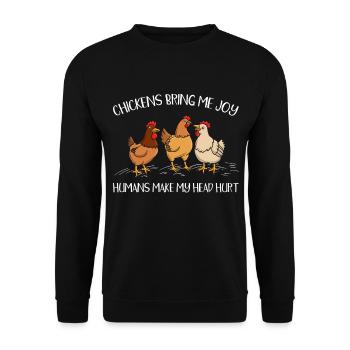 Joy make me headache - Unisex Sweatshirt - black - Front - Alina (178cm) & Michal (187cm)