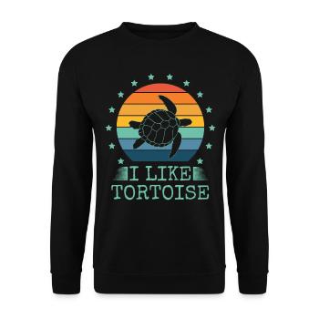 J’aime les amoureux des tortues marines - Sweat-shirt Unisexe - noir - Devant - Alina (178cm) & Michal (187cm)