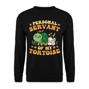 Serviteur personnel de My Tortoise Whisperer - Sweat-shirt Unisexe - noir - Devant - Alina (178cm) & Michal (187cm)