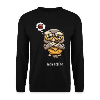 Coffeeholic Owl Whisperer - Unisex Sweatshirt - black - Front - Alina (178cm) & Michal (187cm)