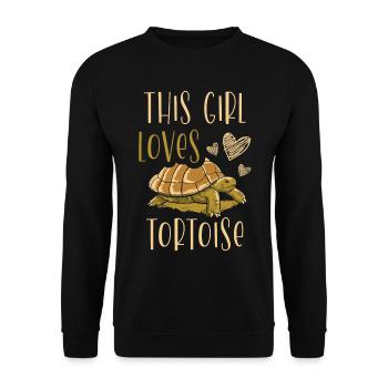 This Girl Loves Turtle Sea Turtle - Unisex Sweatshirt - black - Front - Alina (178cm) & Michal (187cm)