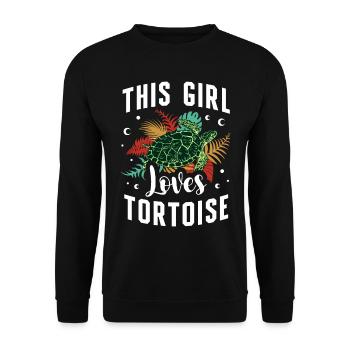 Cette fille aime la tortue de mer - Sweat-shirt Unisexe - noir - Devant - Alina (178cm) & Michal (187cm)