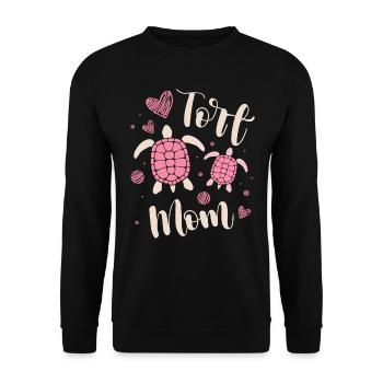 Tort Mom Tortue Tortue de Mer - Sweat-shirt Unisexe - noir - Devant - Alina (178cm) & Michal (187cm)