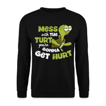 Jouez avec le turt, vous serez blessé - Sweat-shirt Unisexe - noir - Devant - Alina (178cm) & Michal (187cm)