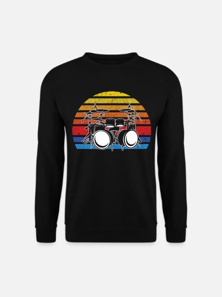 Drum Player Drummer Musician Drum Player Retro Dru - Unisex Pullover - Schwarz