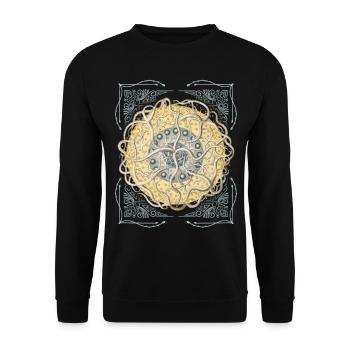Étoile de mer botanique vintage, étoile de mer mandala - Sweat-shirt Unisexe - noir - Devant - Alina (178cm) & Michal (187cm)