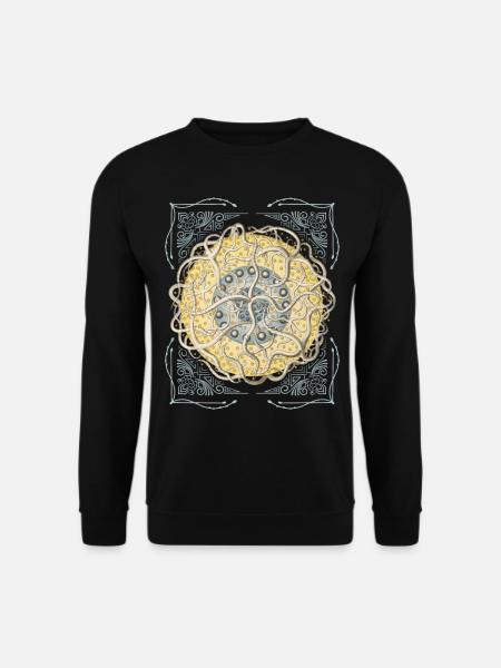 Vintage botanischer Seestern, Mandala-Seestern - Unisex Pullover - Schwarz