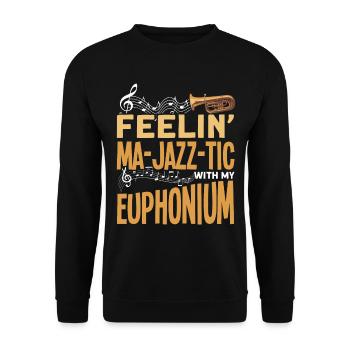 Euphonium Euphonium Joueur Euphoniste Cuivres Euphoniste Euphoniste - Sweat-shirt Unisexe - noir - Devant - Alina (178cm) & Michal (187cm)