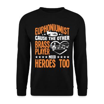 Euphonium Euphonium Player Brass Euphonist - Unisex Sweatshirt - black - Front - Alina (178cm) & Michal (187cm)