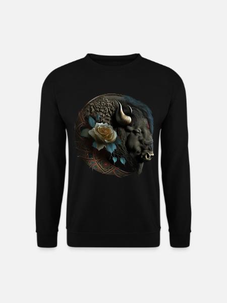 Bison - Unisex Pullover - Schwarz
