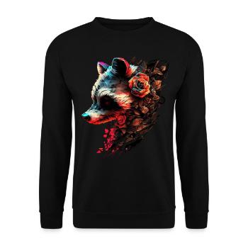 Raccoon Animal Motif Forest Animals Wildlife Funny - Unisex Sweatshirt - black - Front - Alina (178cm) & Michal (187cm)