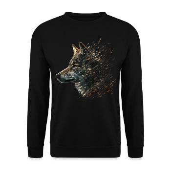 Wolf Animal Art Gift Animal Motif - Unisex Sweatshirt - black - Front - Alina (178cm) & Michal (187cm)