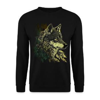 Wolf Gift Howling Wolves Animal Animal Animal Motif Chasse - Sweat-shirt Unisexe - noir - Devant - Alina (178cm) & Michal (187cm)