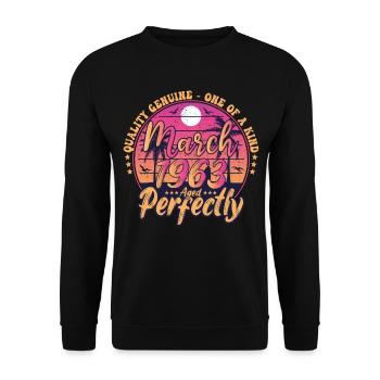 March 1963 anniversary 1963 Retro 1963 March - Unisex Sweatshirt - black - Front - Alina (178cm) & Michal (187cm)