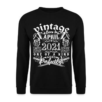 2021 Avril 2021 anniversaire Avril 2021 Avril - Sweat-shirt Unisexe - noir - Devant - Alina (178cm) & Michal (187cm)