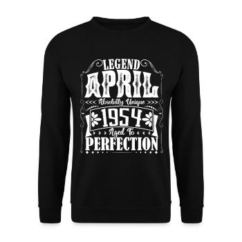 Avril 1954. Anniversaire avril 1954. Cadeau 1954. - Sweat-shirt Unisexe - noir - Devant - Alina (178cm) & Michal (187cm)