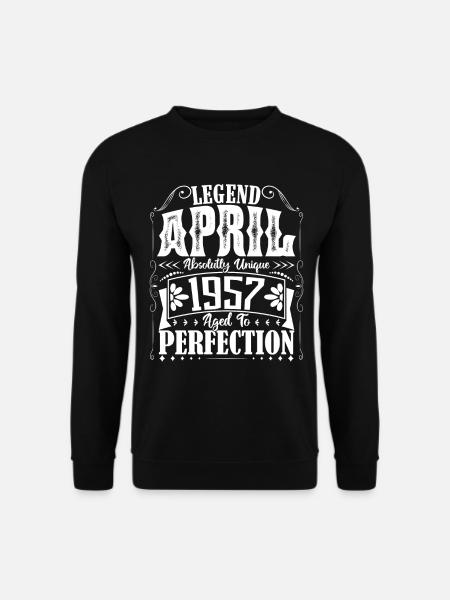 April 1957. Geburtstag April 1957. Geschenk 1957. - Unisex Pullover - Schwarz