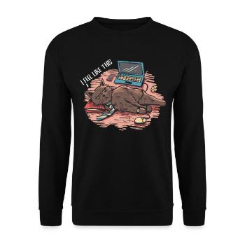 Ich Fühle Mich Wie Diese Stressbewusste, Müde, - Unisex Pullover - Schwarz - Vorne - Alina (178cm) & Michal (187cm)